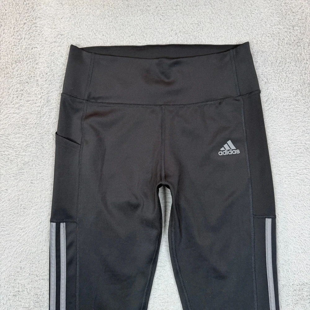 Adidas Primegreen Aeroready Black High Rise Leggings Side Pocket Womens Large